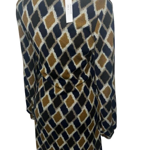 Ciel USA Geometric Pullover Diamond Long Sleeve Short Dress Sz Small S - Picture 2 of 10